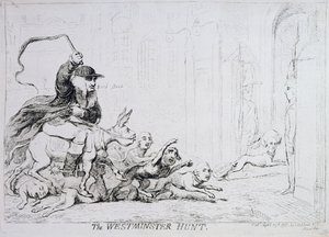 The Westminster Hunt, published by 1788 by James Gillray