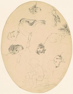 Studies of Dogs and a Seated Boy