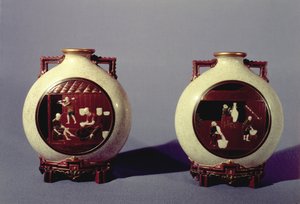 Pair of Worcester vases by James Hadley