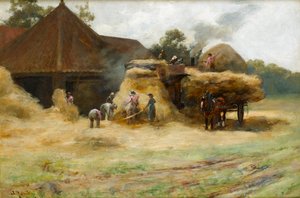 Threshing, a Scottish Farm, 1884