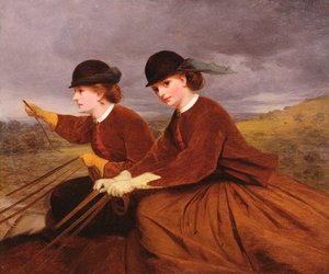 On the Downs - Two Ladies Riding Side-Saddle by James Hayllar