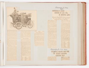 Commemorative Scrapbook Documenting the 1901 Record Breaking Coach Race from New York City to Philadelphia and Back Again