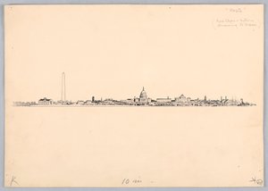 Washington Skyline, Design for Washington Board of Trade Dinner, May 13, 1908 by James Henry Moser
