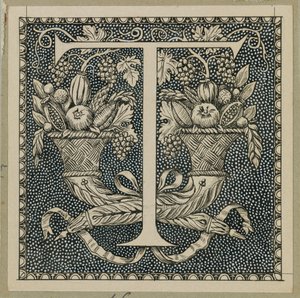 Capital Letter T, illustration from The Life of Our Lord Jesus Christ
