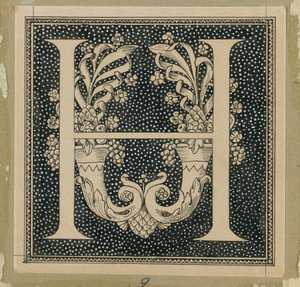 Capital Letter H, illustration from The Life of Our Lord Jesus Christ