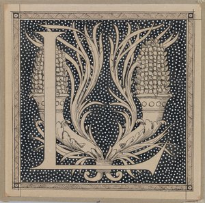 Capital Letter L, illustration from The Life of Our Lord Jesus Christ