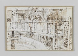 Garden of the dancing dervishes in Cairo, illustration from The Life of Our Lord Jesus Christ