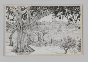 Half way up the Mount of Olives, illustration from The Life of Our Lord Jesus Christ by James Jacques Joseph Tissot