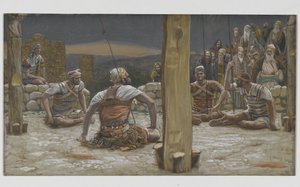 The Four Guards Sat Down and Watched Him, illustration from The Life of Our Lord Jesus Christ