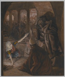 The Third Denial of Saint Peter - Jesus Look of Reproach, illustration from The Life of Our Lord Jesus Christ
