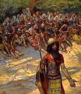 Gideon asks for bread for men of Succoth - Bible by James Jacques Joseph after Tissot