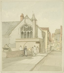 Steep Street and the top of Queen Street [later Christmas Steps] with the Chapel of the Three Kings of Cologne by James Johnson