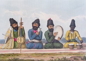 Persian Musicians from A Second Journey through Persia 1810-16, engraved by Theodore H.A. Fielding, 1818