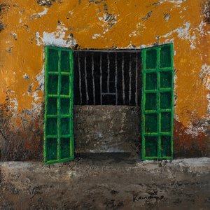Rustic Green Doorway by James Kamande