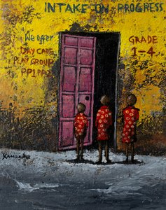 Waiting at School Door by James Kamande