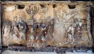 Section of relief sculpture showing Roman soldiers carrying off sacred spoils by James L Stanfield