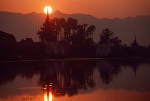 Sunset at Kywe Sun Wharf, Mandalay, Burma