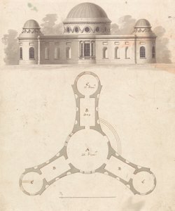 Early State, with Revisions, of Design 23, Plate 25 of A Collection of Designs for Rural Retreats by James Malton