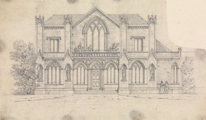 Preparatory drawing for Design 16, Plate 12 of A Collection of Designs for Rural Retreats by James Malton