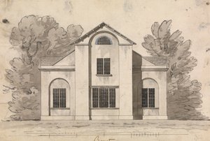 Preparatory Drawing for Design 1, Plate 1 of A Collection of Designs for Rural Retreats by James Malton