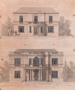Preparatory drawing for Designs 7 and 8, Plate 5 of A Collection of Designs for Rural Retreats