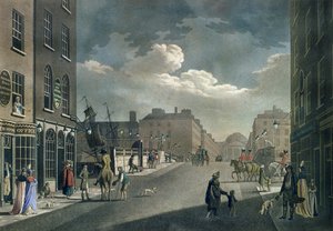 View from Capel Street, looking over Essex Bridge, Dublin, from "A set of twenty views of Dublin"