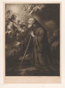Kneeling Saint Francis of Paola in Prayer by James McArdell