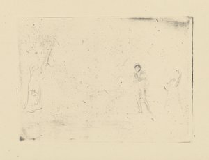 Impressions from cancelled plates by Whistler - Two Figures