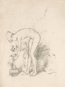 A Nude Model Arranging Flowers
