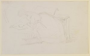 A Girl Reclining on a Couch, Reading