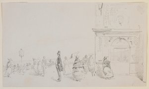 A Group of Figures on an Esplanade