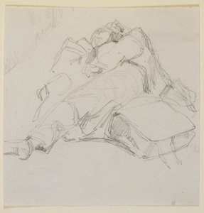 A Man Asleep on a Pile of Luggage by James Abbott McNeill Whistler