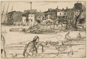 Black Lion Wharf, from the Thames Set (A Series of Sixteen Etchings of Scenes on the Thames and Other Subjects) by James McNeill Whistler