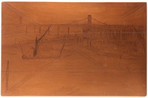 Etching Plate: Old Hungerford Bridge