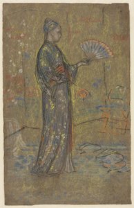 Japanese Woman Painting a Fan by James McNeill Whistler