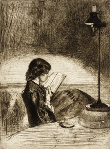 Reading by Lamplight by James McNeill Whistler