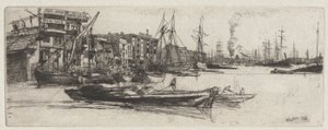 Thames Warehouse, from the Thames Set (A Series of Sixteen Etchings of Scenes on the Thames and Other Subjects)