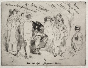 Twelve Etchings from Nature: Title Page - Delauney Sketching by James McNeill Whistler