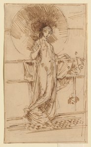 Woman with a Parasol (Sketch of "Harmony in Blue and Gold") by James McNeill Whistler