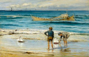 Sailing Toy Boats on the Shore