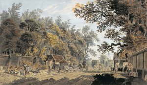 Coach and Four arriving at a Toll Gate, London