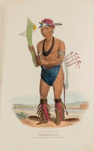 CUT-TAA-TAS-TIA; A Celebrated Chief of the Fox Tribe, from The Aboriginal Portfolio by James Otto Lewis