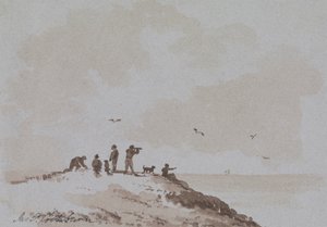 Observers on a Hill Overlooking the Sea