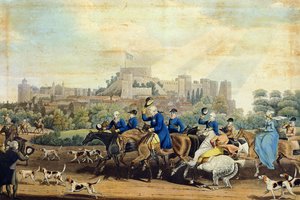 George III Returning from Hunting, engraved by M. Dubourg by James Pollard
