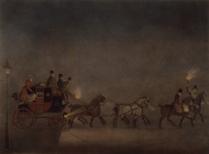 Mail Coach in a Fog by James Pollard
