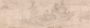 Punt Fishing in the Thames by James Pollard