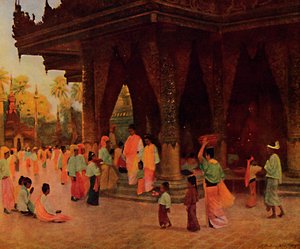 Worshippers at a Shrine of Gautama, 1913