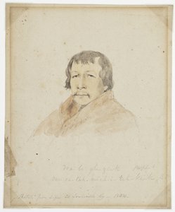 Portrait of Black Hawk and Na-Be-Ghi-Zeik by James Reid Lambdin