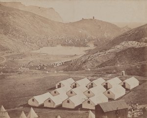 Hutted Camp with Balaclava Harbor in Distance by James Robertson