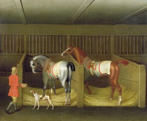 The Stables and Two Famous Running Horses belonging to His Grace, the Duke of Bolton